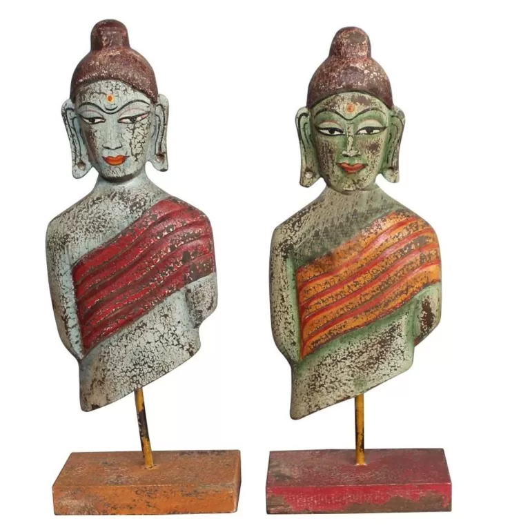 Decoratieve figuren DKD Home Decor 18 x 9 x 47 cm Boeddha Orientaals (2 Stuks)