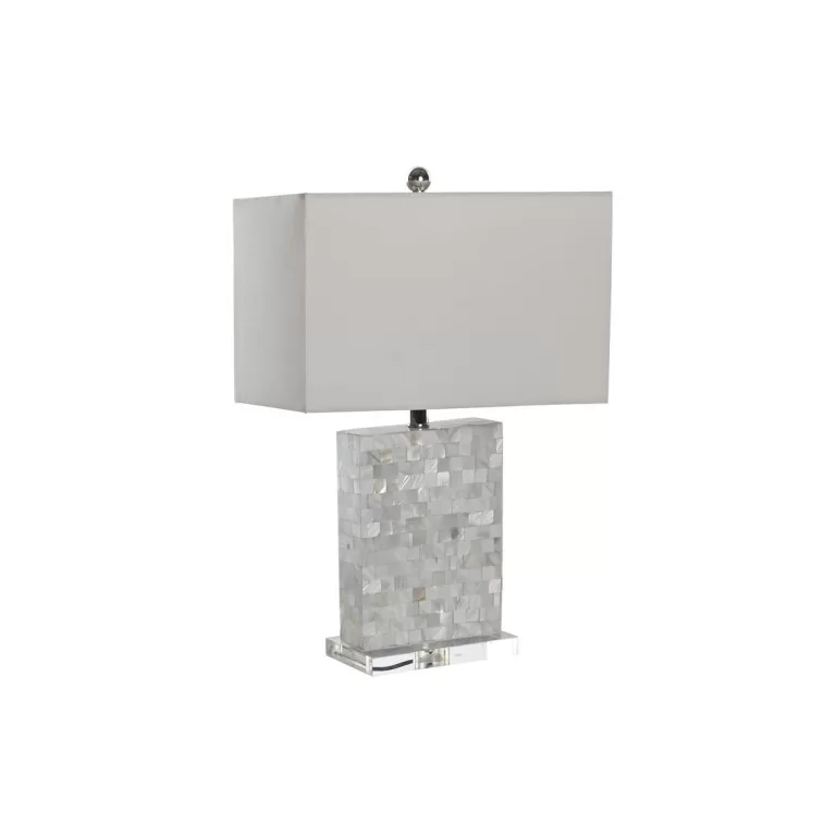 Bureaulamp DKD Home Decor 40 x 23 x 62 cm Grijs Wit 220 V Acryl 60 W