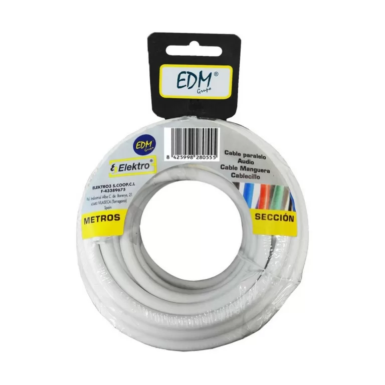 Kabel EDM 3 x 1 mm Wit 5 m