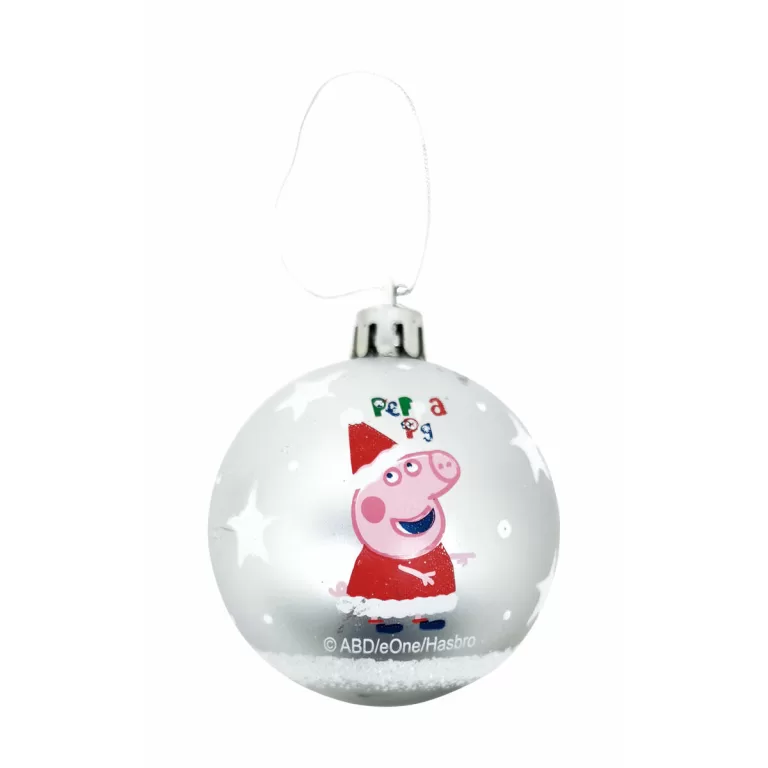 Kerstbal Peppa Pig Cosy corner Zilverkleurig Plastic Ø 8 cm