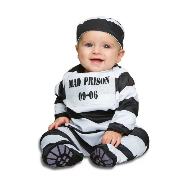 Kostuums voor Baby's My Other Me Wit Zwart Gevangene 7-12 Maanden (2 Onderdelen)