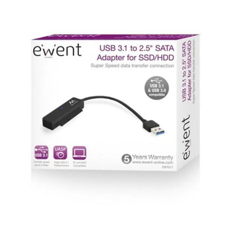 USB-naar-SATA-adapter voor Harde Schijf Ewent EW7017 2