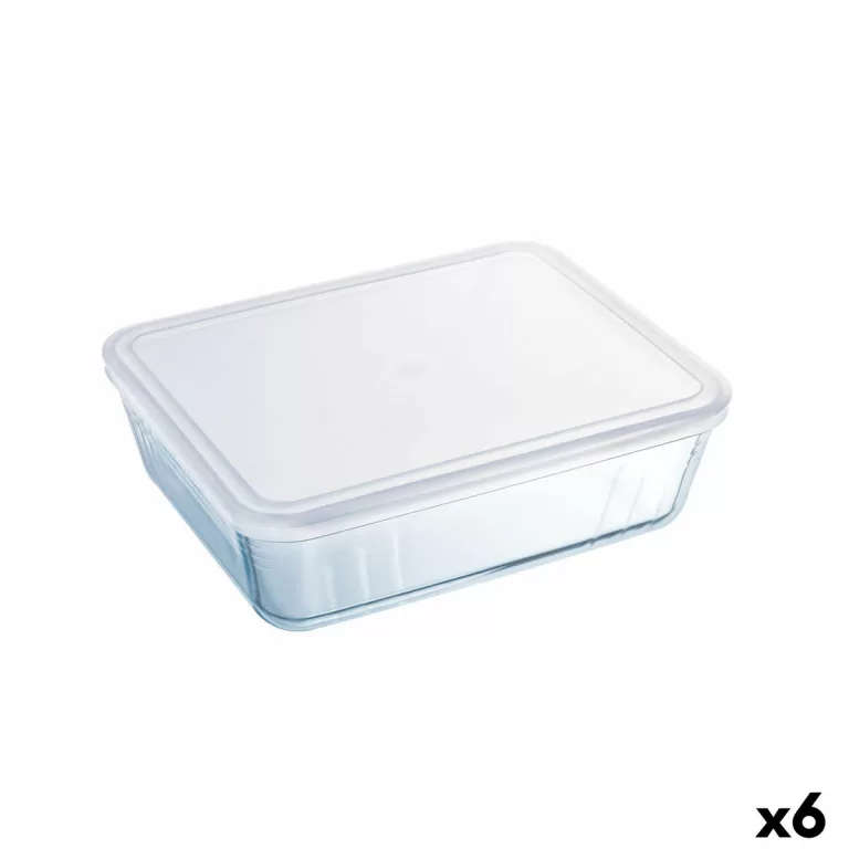 Rechthoekige lunchbox met deksel Pyrex Cook & Freeze 25 x 20 cm Transparant Siliconen Glas 2