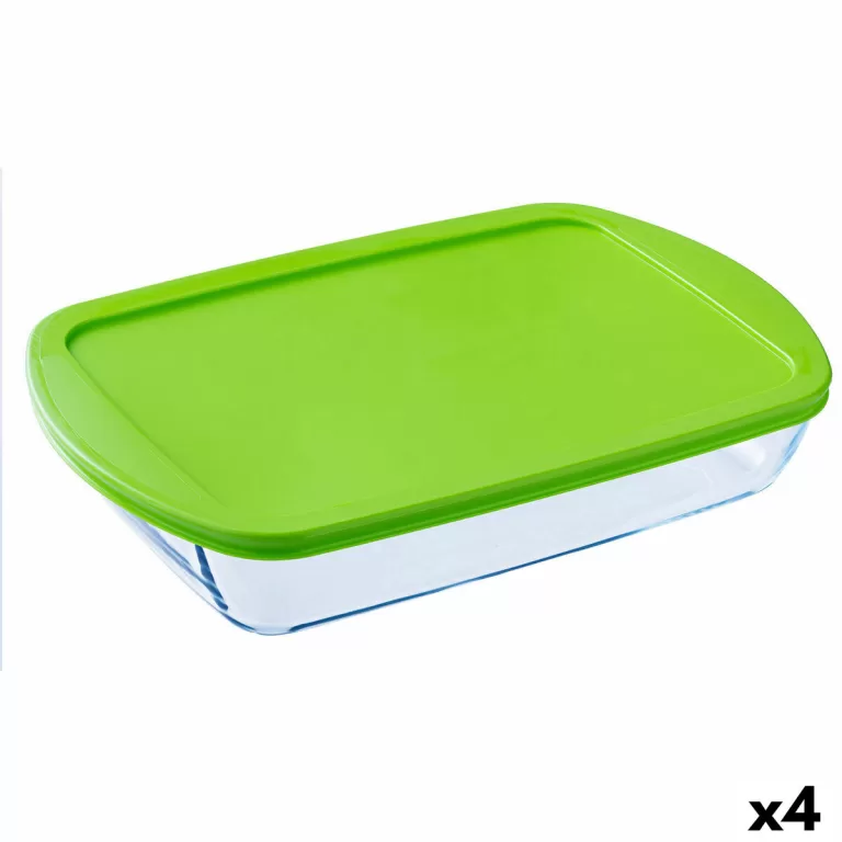 Rechthoekige lunchbox met deksel Pyrex Cook & store Transparant Siliconen Glas (4