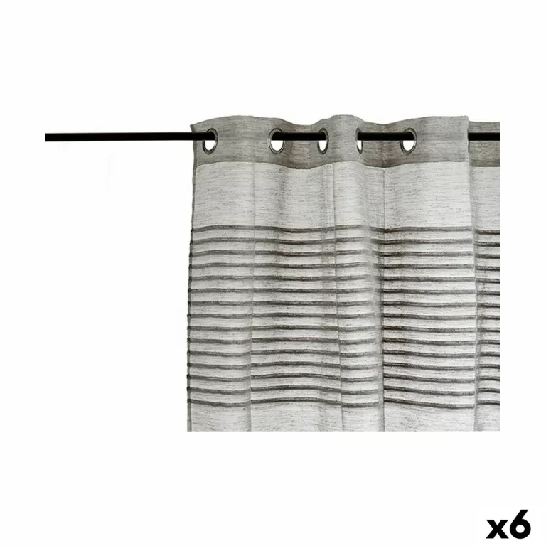 Gordijn Strepen Donker grijs 6 Stuks (140 x 0