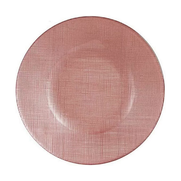 Eetbord Roze Glas 21 x 2 x 21 cm (6 Stuks)