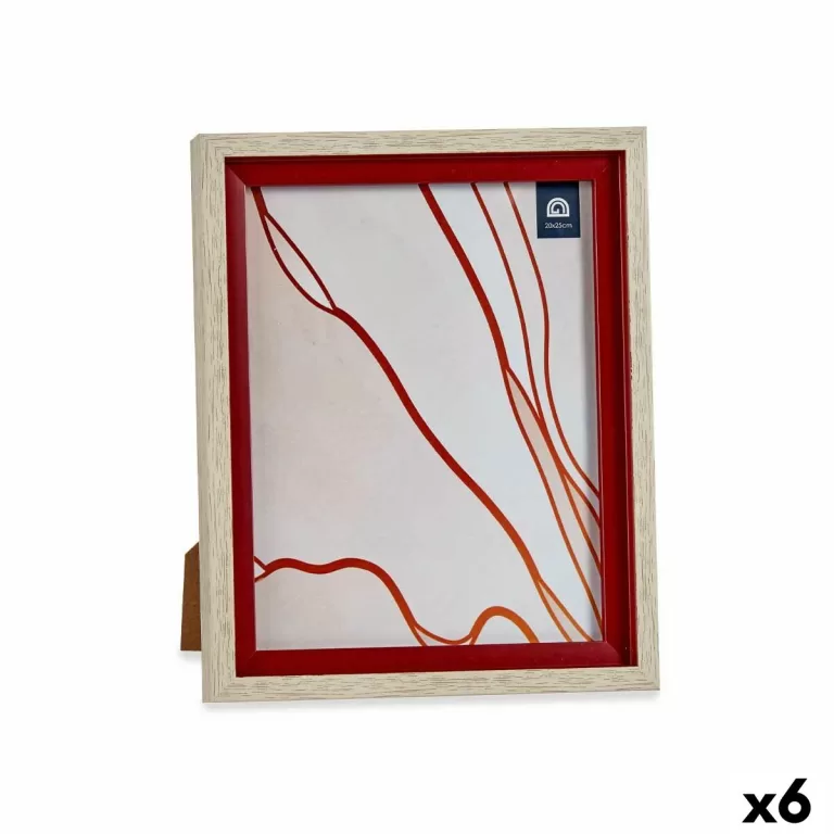 Fotolijsten Kristal Rood Hout Bruin Plastic (24 x 2 x 29 cm) (6 Stuks)