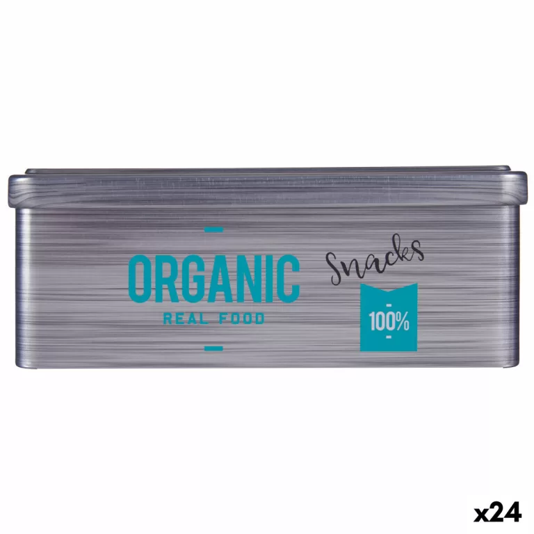 Tin Organic Snacks Grijs Blik (11 x 7
