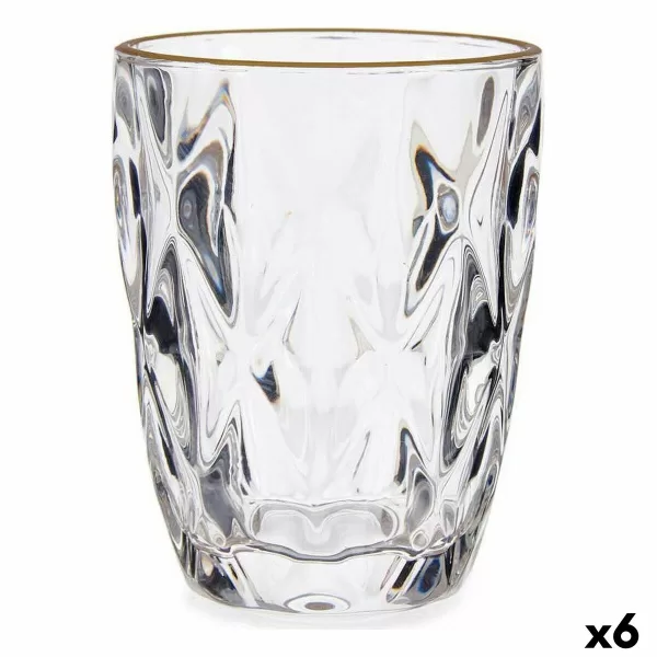 Glas Gouden Transparant Glas (270 ml) (6 Stuks)
