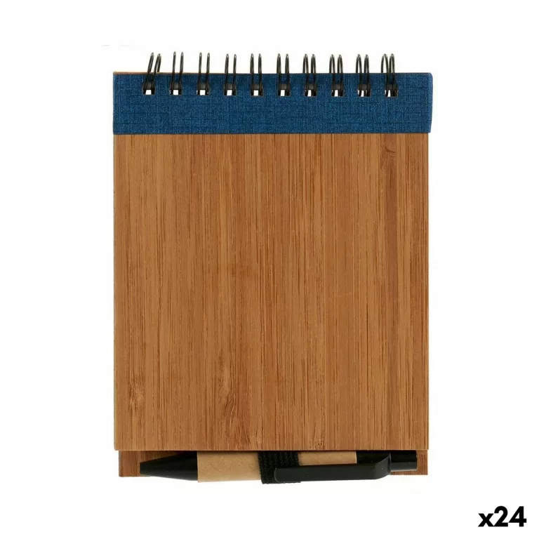 Spiraalnotitieblok met Pen Bamboe 1 x 10 x 13 cm (24 Stuks)