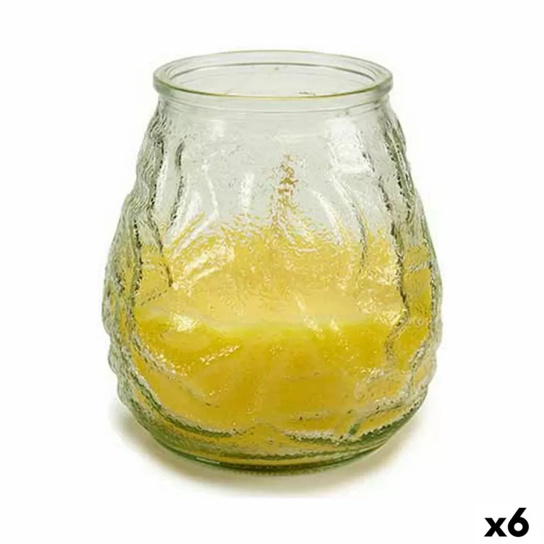 Geurkaars Geel Transparant Citronella 9 x 9