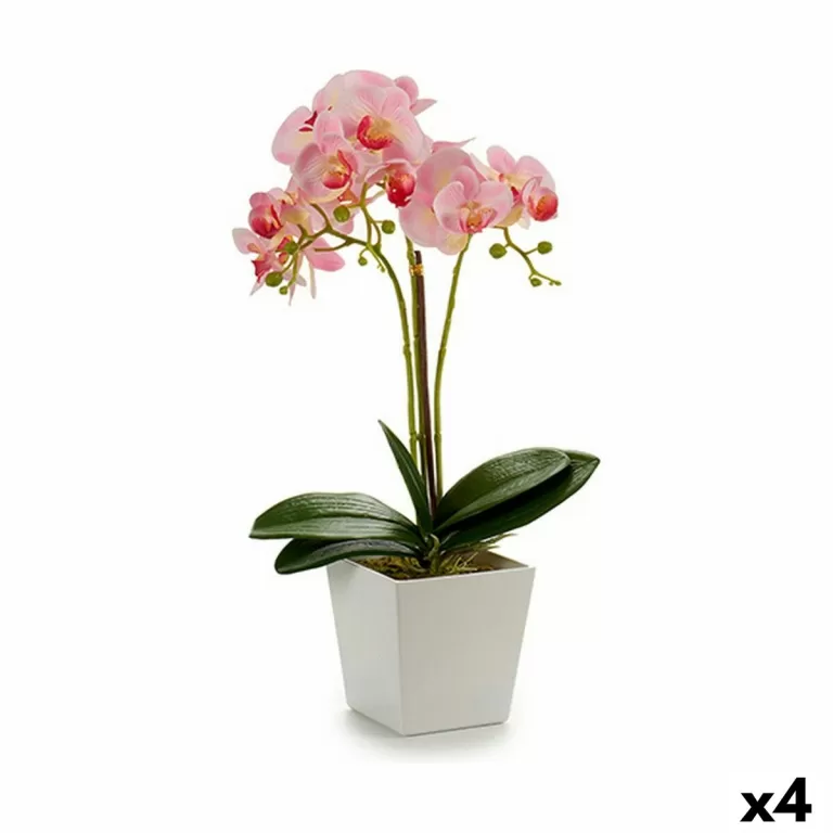 Decoratieve plant Orchidee 20 x 47 x 33 cm Plastic (4 Stuks)