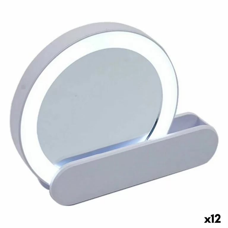 Spiegel LED Licht 9 x 2 x 10 cm Wit ABS (12 Stuks)