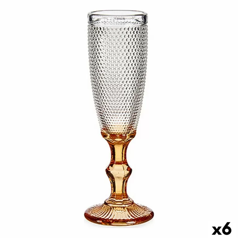 Champagneglas Punten Amber Glas 180 ml (6 Stuks)