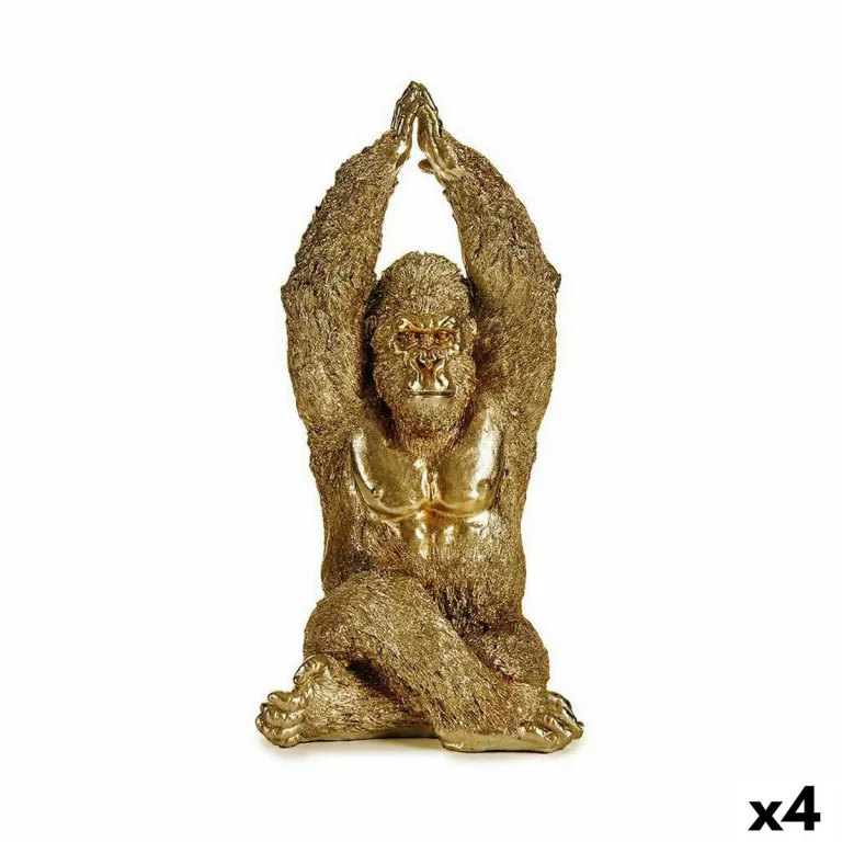 Decoratieve figuren Yoga Gorilla Gouden 17 x 36 x 19