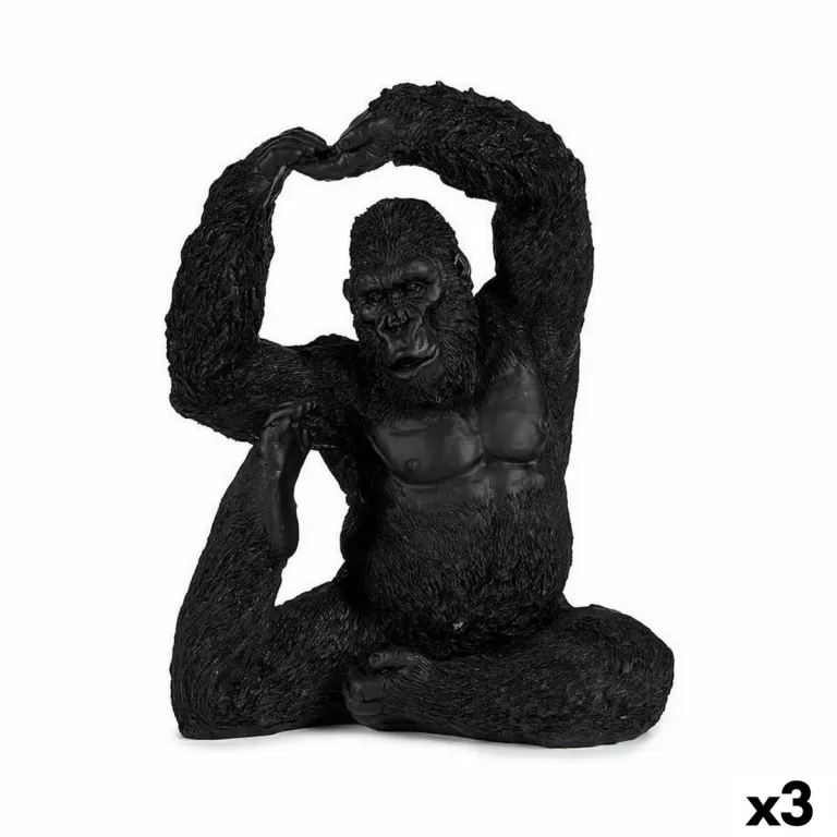 Decoratieve figuren Yoga Gorilla Zwart 15