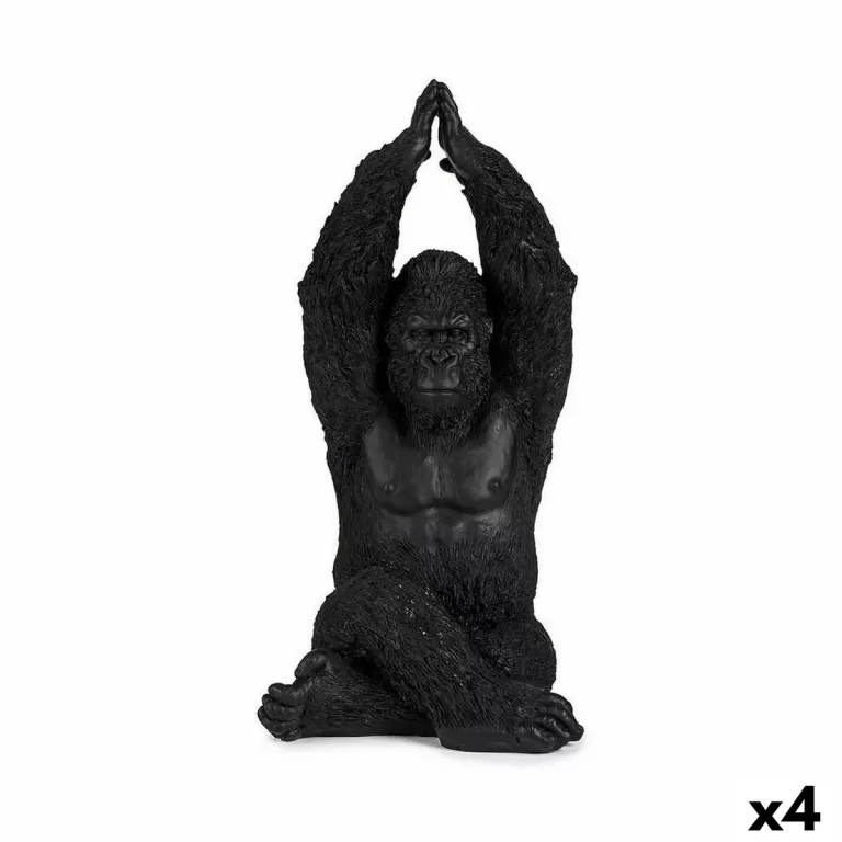 Decoratieve figuren Gorilla Yoga Zwart 18 x 36