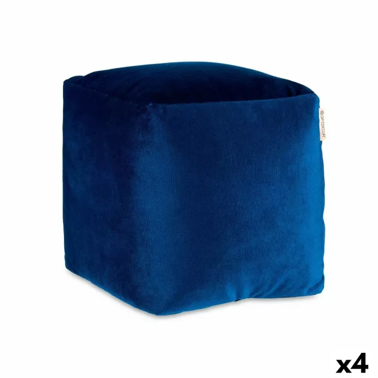 Poef Fluweel Blauw 30 x 30 x 30 cm (4 Stuks)