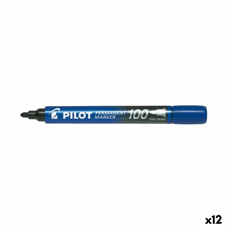 Permanente markeerstift Pilot SCA-100 Blauw (12 Stuks)