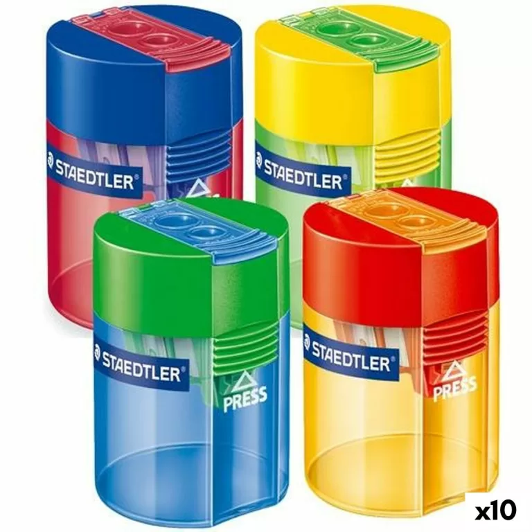 Puntenslijper Staedtler Multicolour Met reservoir Plastic (10 Stuks)