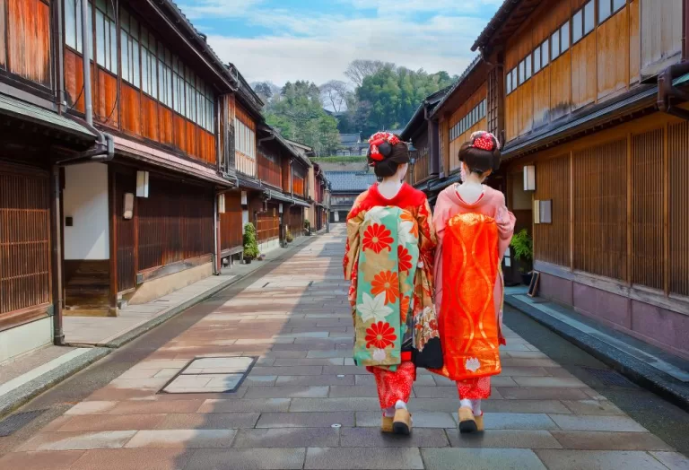 De geisha en samoerai wijken van Kanazawa