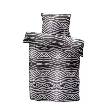 Dekbedovertrek Zebra - zwart/wit - 140x200 cm - Leen Bakker