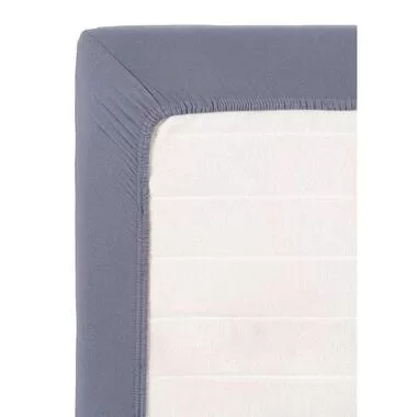 Hoeslaken topdekmatras Jersey - grijsblauw - 160x200 cm - Leen Bakker