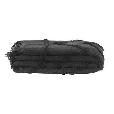 Plaid Evie - zwart - 130x170 cm - Leen Bakker