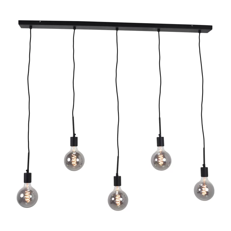 Urban Interiors hanglamp Bulby 5-lichts - Zwart | Flickmyhouse