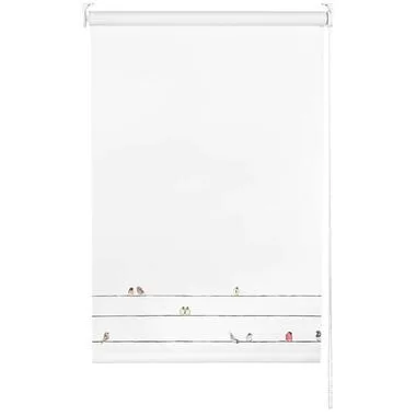Rolgordijn verduisterend - vogels/wit - 180x190 cm - Leen Bakker