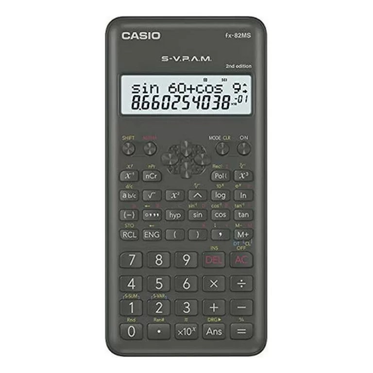 Wetenschappelijke rekenmachine Casio FX-82 MS2 Zwart Donker grijs Plastic
