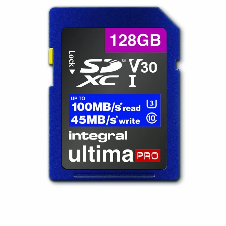 Integral INSDX128G1V30 High Speed Sdhc/xc V30 Uhs-i U3 128 Gb Sd Memory Card