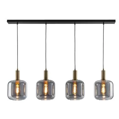 Hanglamp Toulouse 4-lichts - zwart - 150x120x10 cm - Leen Bakker
