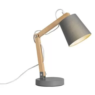 Bureaulamp Olaf - grijs - 40xØ14cm - Leen Bakker