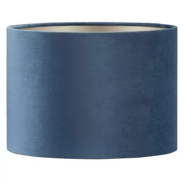 Kap Cilinder - blauw velours - Ø25x18 cm - Leen Bakker