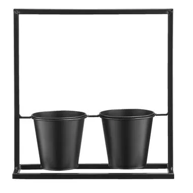 Plantenrek Mats - zwart - 31x30x11 cm - Leen Bakker