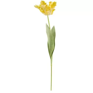 Kunstbloem Tulp Parrot - geel - 67 cm - Leen Bakker