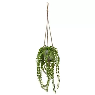 Kunsthangplant in pot - groen - 15x15x10 cm - Leen Bakker