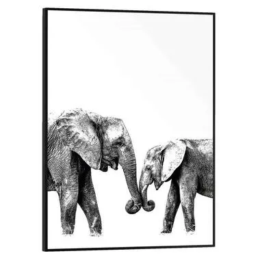 Poster met lijst Olifanten - 40x30 cm - Leen Bakker