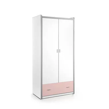 Vipack 2-deurs kledingkast Bonny - lichtroze - 202x97x60 cm - Leen Bakker
