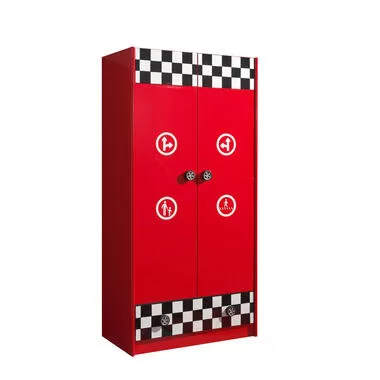 Vipack 2-deurs kledingkast Monza - rood - 190x90x55 cm - Leen Bakker