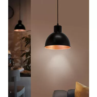 EGLO hanglamp Truro 1 - zwart/koper - Leen Bakker