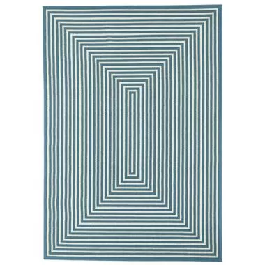 Floorita binnen/buitenvloerkleed Braid - lichtblauw - 200x285 cm - Leen Bakker