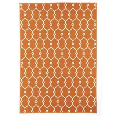 Floorita binnen/buitenvloerkleed Trellis - oranje - 133x190 cm - Leen Bakker