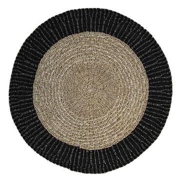 HSM Collection vloerkleed Seff - naturel/zwart - 150x150 cm - Leen Bakker