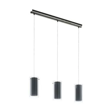 EGLO hanglamp Pinto Textil 3-lichts - grijs - Leen Bakker