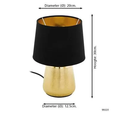EGLO tafellamp Manalba - goudkleurig/zwart - Leen Bakker