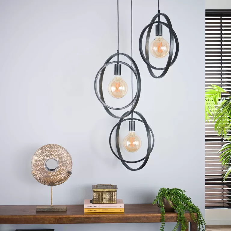 Hanglamp Tricia 3-lamps - Charcoal | Flickmyhouse