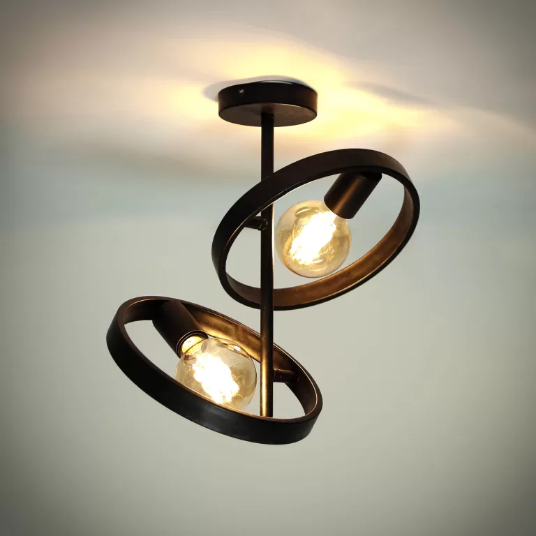 LifestyleFurn Plafondlamp Homer 2-lamps - Charchoal | Flickmyhouse