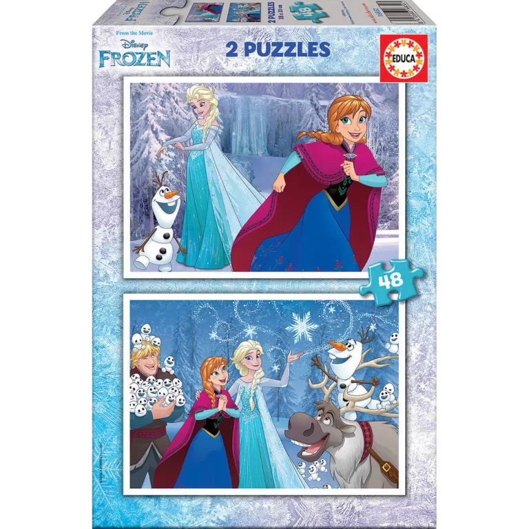 Set van 2 Puzzels   Frozen Believe         48 Onderdelen 28 x 20 cm
